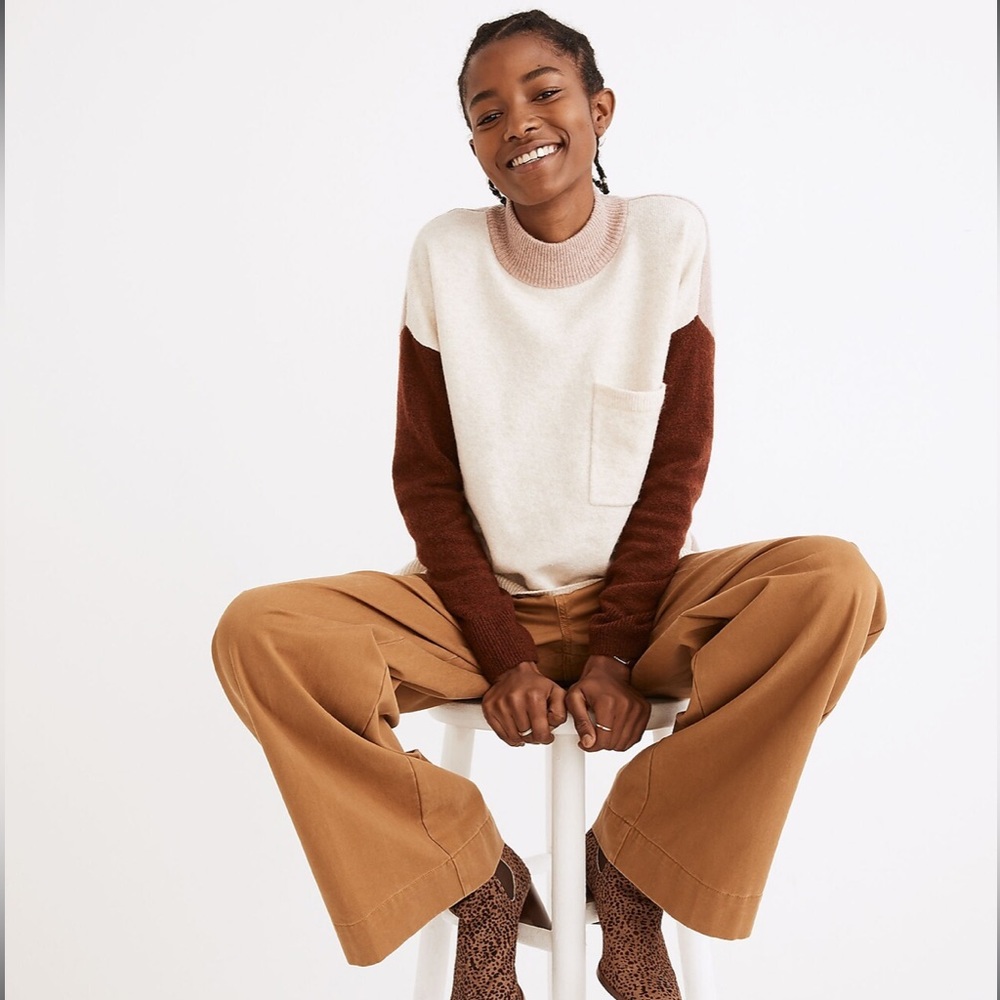 Madewell Mockneck Colorblock Sweater